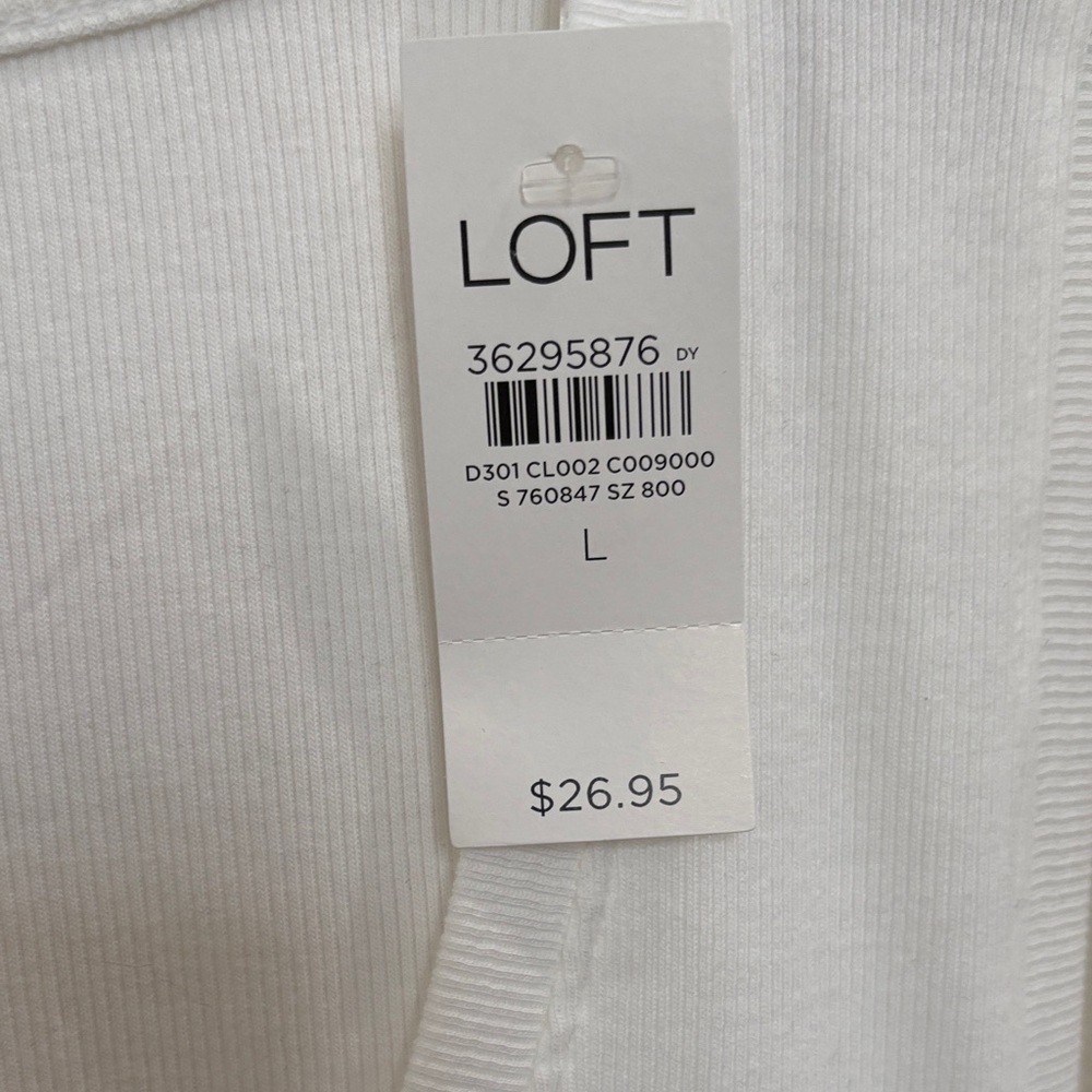 NWT LOFT Classic White Tank Top - Picture 2 of 5